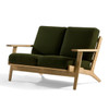 Hans Wegner Plank 2 Seater Sofa (Natural American Ash / Spruce Green Fabric