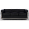 Le Corbusier Petit 3-Seat Sofa - Black Leather