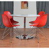 Marise 5-Piece Dining Set with Molded Plastic Side Chairs (Red)