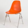 Molded Fiberglass Stacking Chair (Hot Orange Fiberglass Shell)