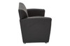 Black Faux Leather Loveseat with Silver Finish Legs
