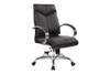 Deluxe Mid Back Executive Leather Chair with Chrome Finish Base