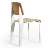 Prouve Standard Chair (White Powder Coated Steel / Natural American White Oak)