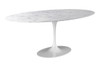 Sienna Pedestal Oval Marble Dining Table