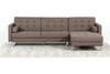 Divani Casa Smith Modern Brown Fabric Sectional Sofa lifestyle