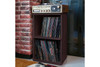 Way Basics Eco Friendly Vinyl Record Cube 2-Shelf|espresso lifestyle