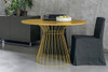 Brigitte Circular Dining Table|yellow_matt_lacquered lifestyle