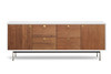 2 Door 4 Drawer 4A Credenza|walnut_front___cincinatti_handles___parallel_legs