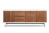 2 Door 4 Drawer 4A Credenza|walnut_front___siena_handles___parallel_legs