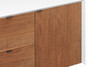 2 Door 4 Drawer 4A Credenza|walnut_front___siena_handles___black_parallel_legs