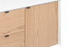 2 Door 4 Drawer 4A Credenza|white_oak_front___siena_handles___parallel_legs