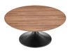 Astrid 36 Inch Round Coffee Table|walnut_matte_black