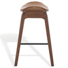 Elline Wood And Vegan Leather Counter Stool (Set of 2)|walnut_brown