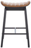 Elline Wood And Vegan Leather Counter Stool (Set of 2)|black_brown
