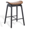 Elline Wood And Vegan Leather Counter Stool (Set of 2)|black_brown