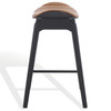 Elline Wood And Vegan Leather Counter Stool (Set of 2)|black_brown
