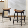 Elline Wood And Vegan Leather Counter Stool (Set of 2)|black_brown