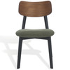 Divya Wood And Linen Dining Chair (Set of 2)|walnut_black_olive_green