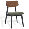 Divya Wood And Linen Dining Chair (Set of 2)|walnut_black_olive_green