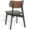 Divya Wood And Linen Dining Chair (Set of 2)|walnut_black_olive_green