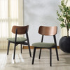 Divya Wood And Linen Dining Chair (Set of 2)|walnut_black_olive_green