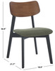 Divya Wood And Linen Dining Chair (Set of 2)|walnut_black_olive_green