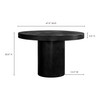 Cassius Round Outdoor Dining Table Black|black lifestyle