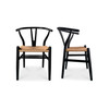 Ventana Dining Chair Black And Natural (Set of 2)|multicolor