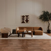 Faye Left Sectional Tan Faux Mohair|tan lifestyle