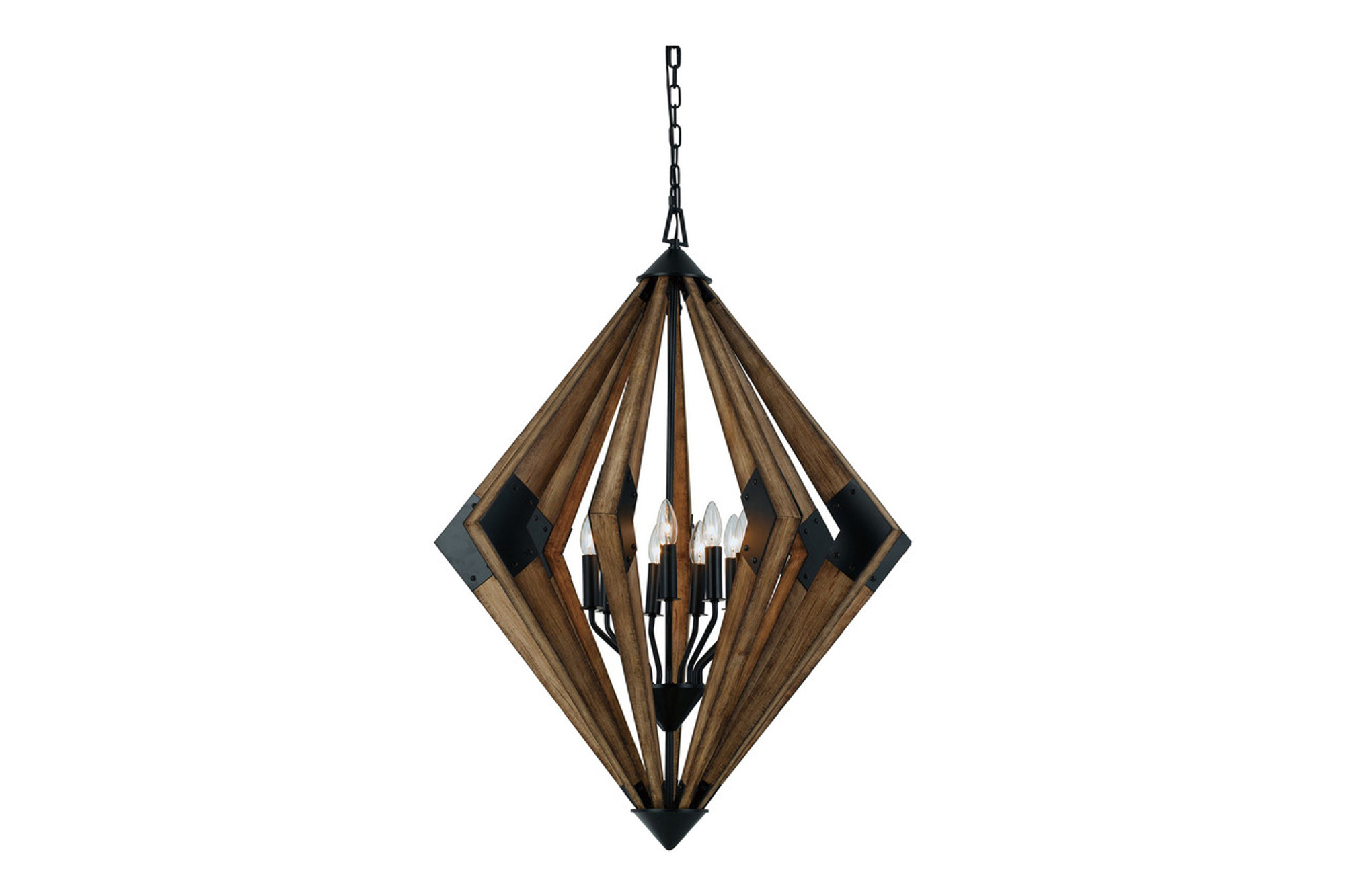 Arezzo 9 Light Wood Chandelier Inmod