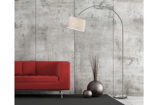 Goliath Arc Lamp|satin_steel lifestyle