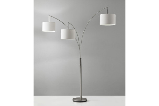 Trinity Arc Lamp|satin_steel lifestyle