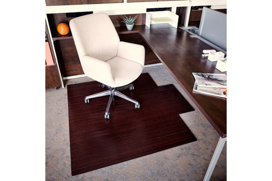 Anji Mountain Bamboo Standard Roll-Up Chairmat (Dark Cherry)|55in__x_57in_ lifestyle