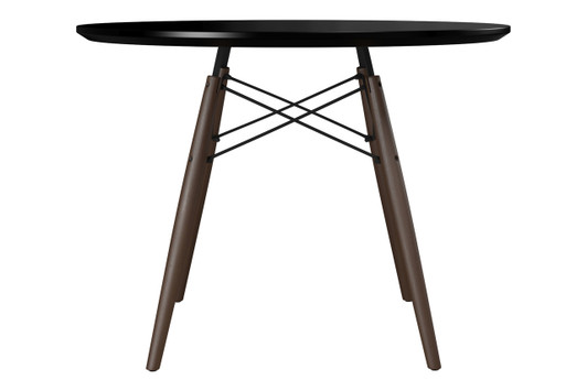 Eiffel Black Round Dining Table (Large)|black___walnut