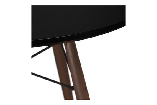 Eiffel Black Round Dining Table (Large)|black___walnut