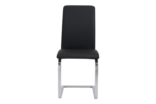 Cinzia Side Chair (Set of 2)|black_leatherette___chrome