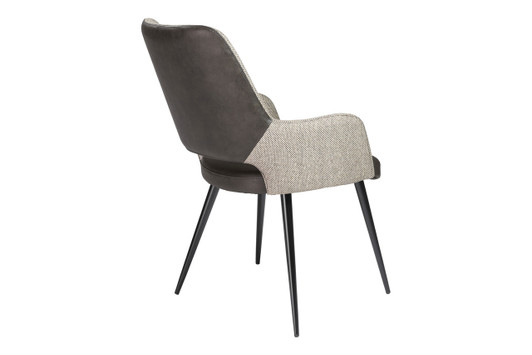 Desi Arm Chair|light_gray_fabric___dark_gray_leatherette___black