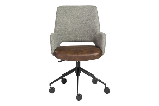 Desi Office Chair|gray_fabric___light_brown_leatherette