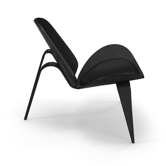Hans Wegner Shell Chair|black___black_leather