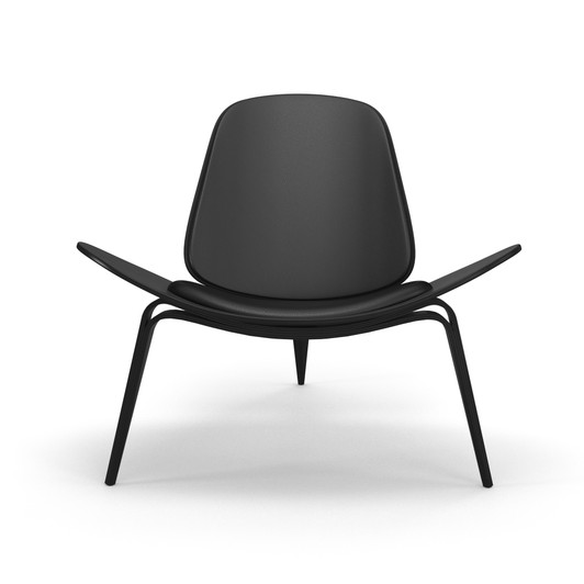 Hans Wegner Shell Chair|black___black_leather