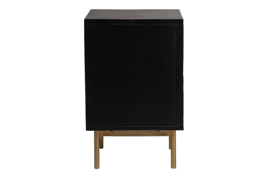 Hudson 2-Drawer Nightstand|black