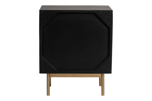 Hudson 2-Drawer Nightstand|black