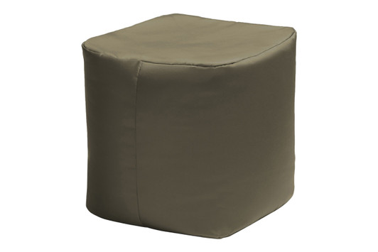 Luckie Square Outdoor Bean Bag Ottoman|taupe