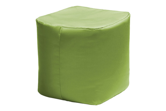 Luckie Square Outdoor Bean Bag Ottoman|lime_green