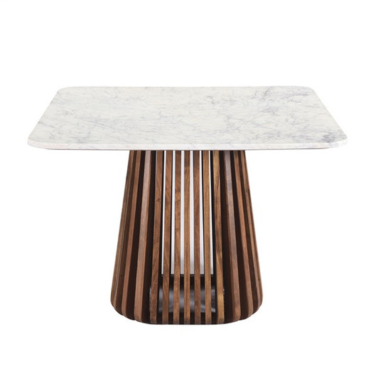 Lacey Square Marble Dining Table|42_inch