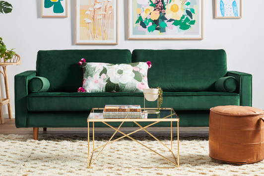 Matilde Velvet Sofa|emerald_green lifestyle