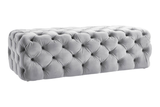 Cassidy Jumbo Velvet Ottoman|gray