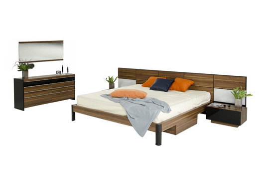 Modrest Rondo - Modern Bed with Nightstands lifestyle