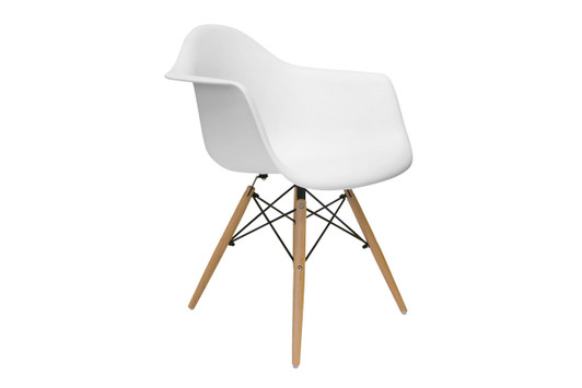Molded Plastic Armchair with Wood Legs (Set of 2)|matte_white___natural_legs