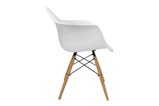 Molded Plastic Armchair with Wood Legs (Set of 2)|matte_white___natural_legs